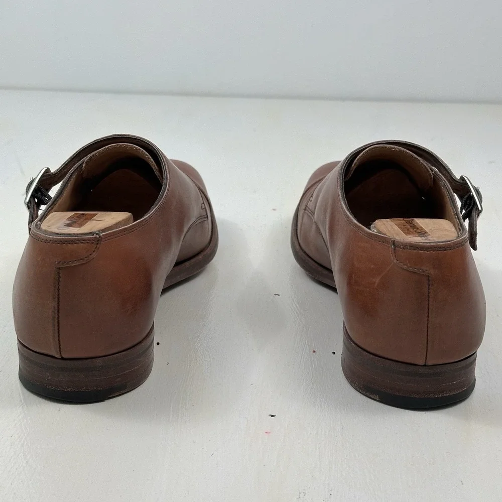 Alfred‎ Sargent J Crew Double Monk Strap Shoes 9 Chestnut Brown Leather England